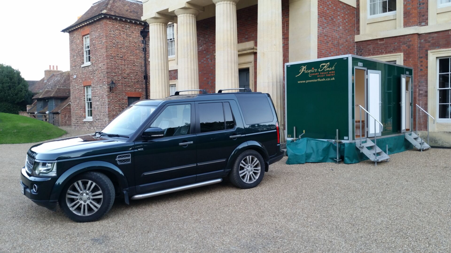 Guests enjoying luxury portable toilet facilities at event