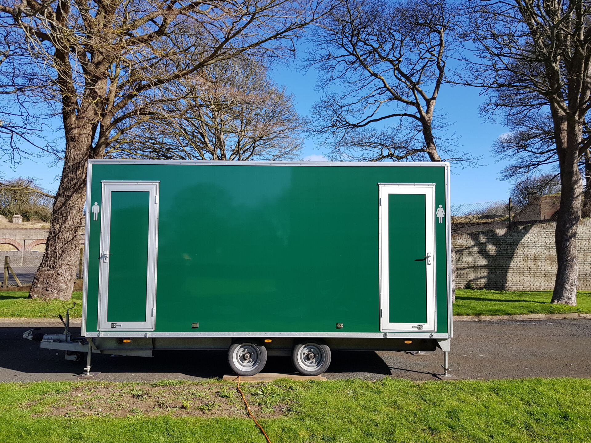 Premier Flush PF Series portable toilet on trailer