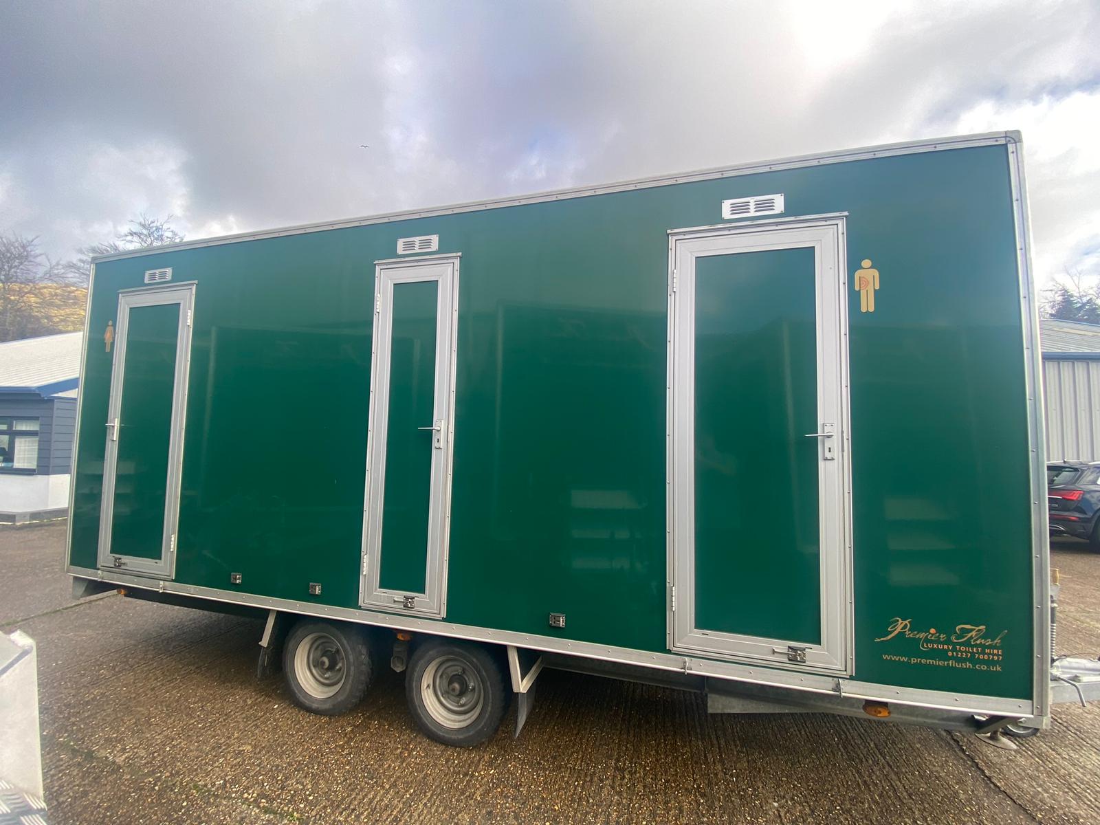 Premier Flush PF Series portable toilet on trailer